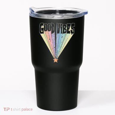 Good Vibes Retro Rainbow Tumbler