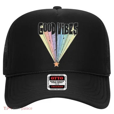 Good Vibes Retro Rainbow Hat