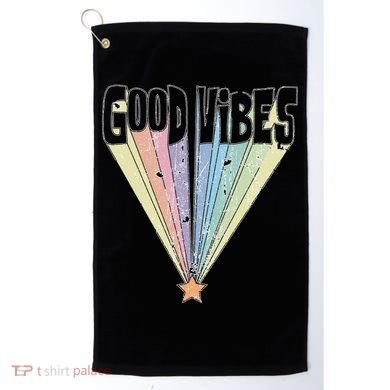 Good Vibes Retro Rainbow Golf Towel