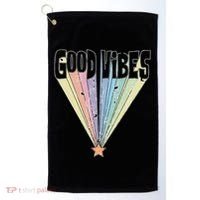 Good Vibes Retro Rainbow Golf Towel thumb 0