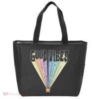 Good Vibes Retro Rainbow Tote Bag thumb 0