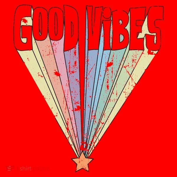 Good Vibes Retro Rainbow Santa Hat