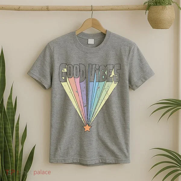 Good Vibes Retro Rainbow T-Shirt