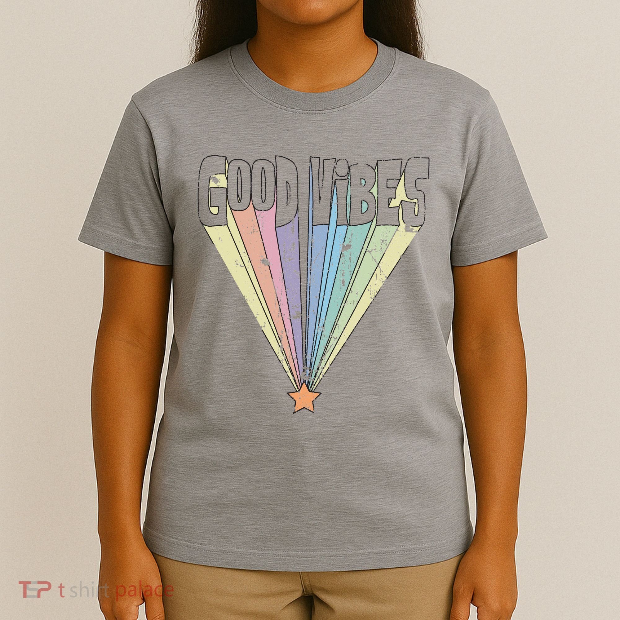 Good Vibes Retro Rainbow T-Shirt