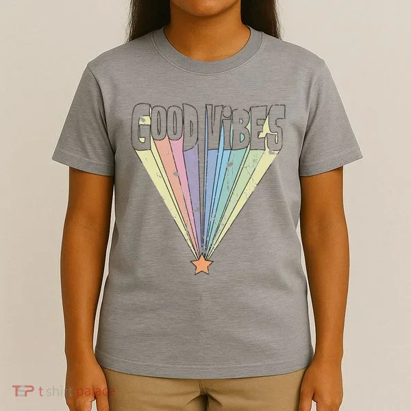 Good Vibes Retro Rainbow T-Shirt