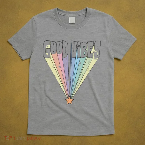Good Vibes Retro Rainbow T-Shirt