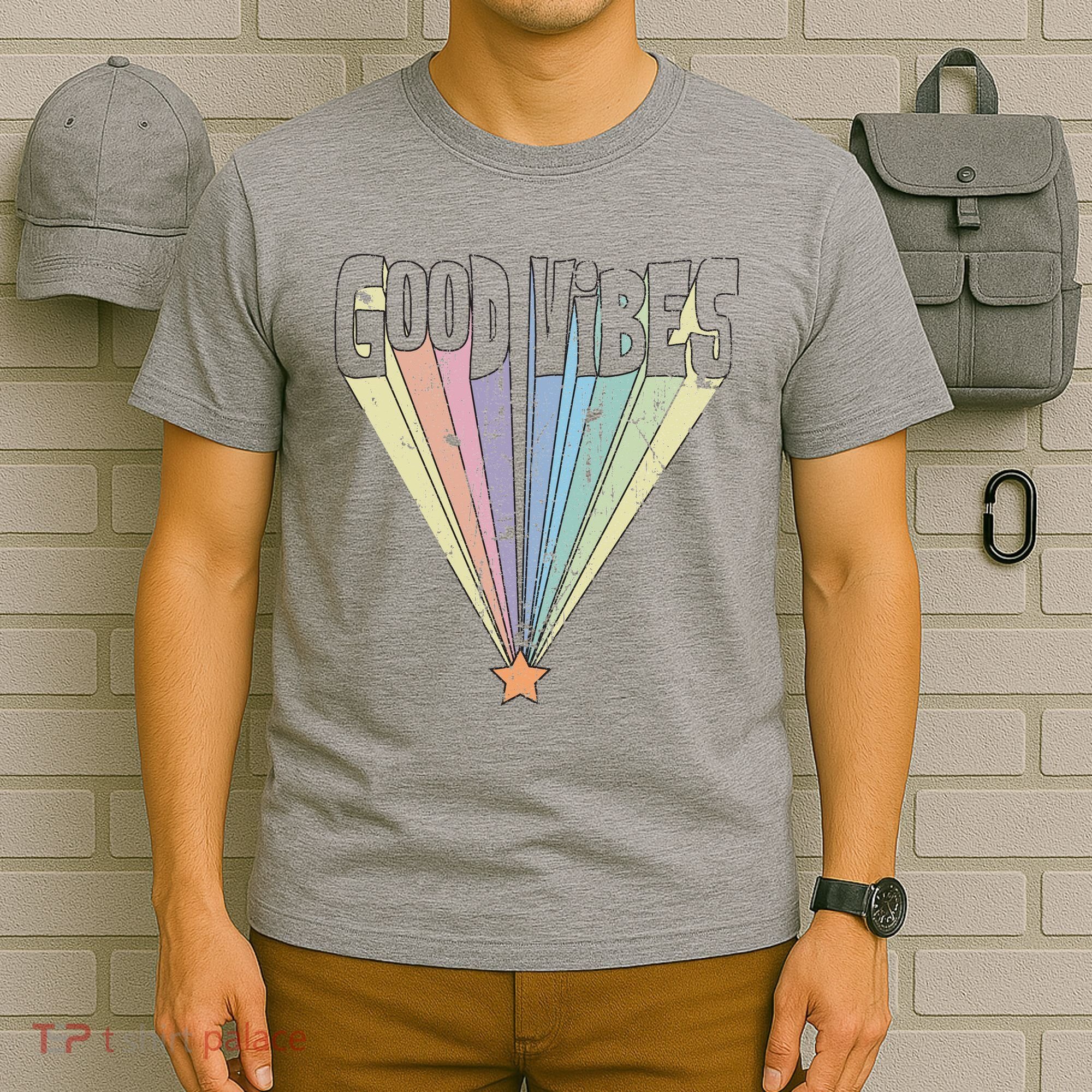 Good Vibes Retro Rainbow T-Shirt