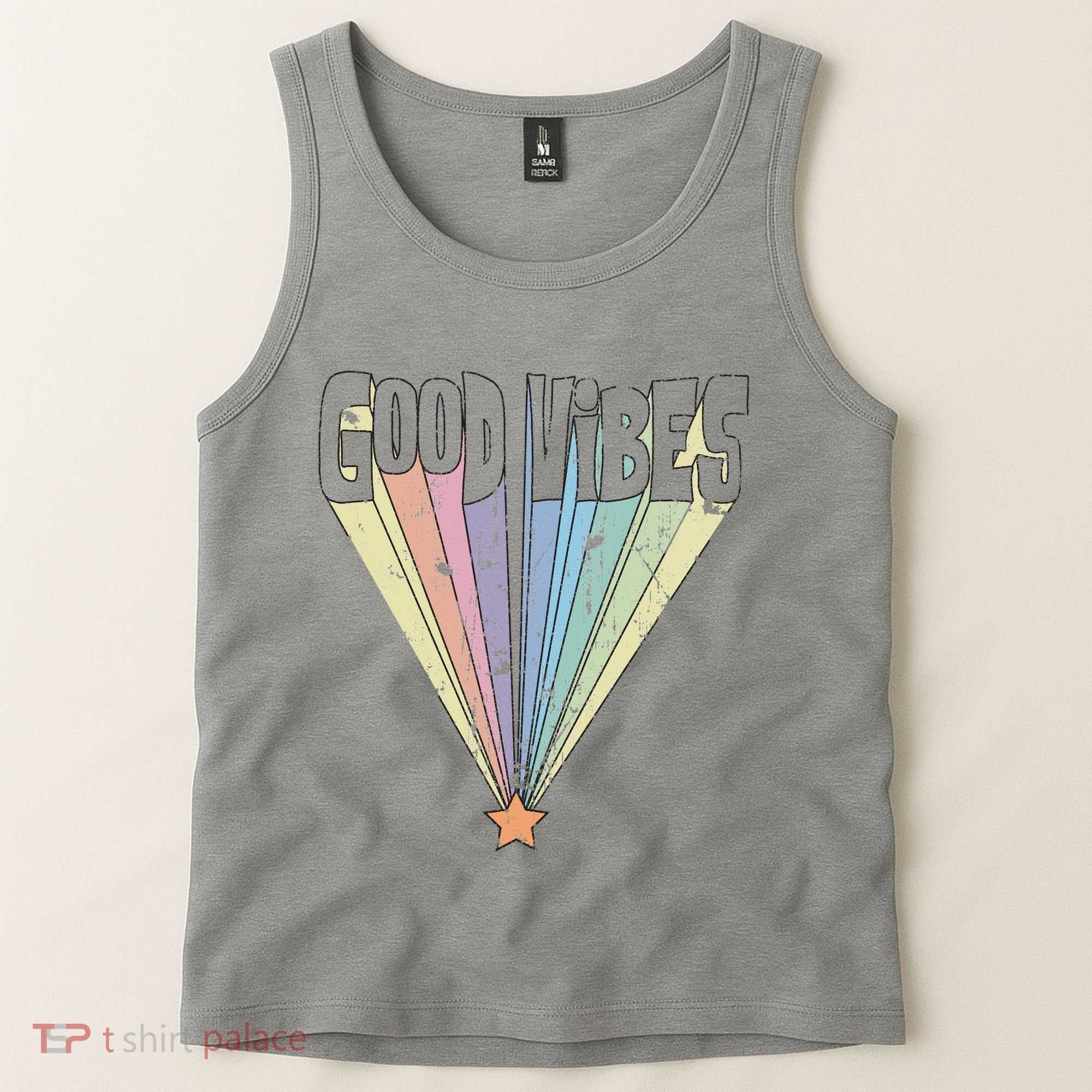 Good Vibes Retro Rainbow Tank Top