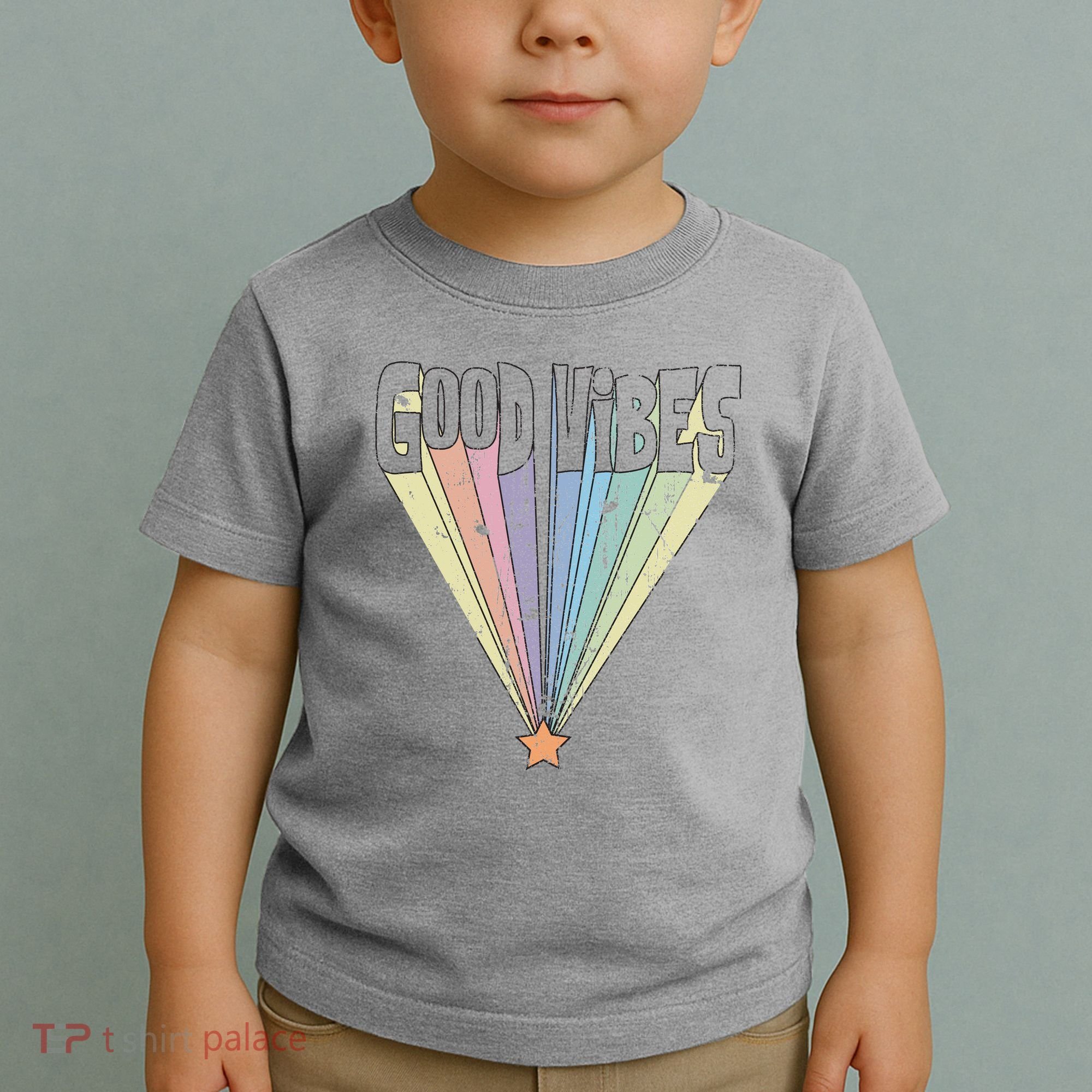 Good Vibes Retro Rainbow Toddler T-Shirt