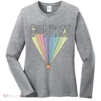 Good Vibes Retro Rainbow Women's Long Sleeve Shirt thumb 0