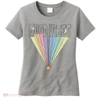Good Vibes Retro Rainbow Women's T-Shirt