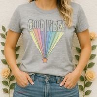 Good Vibes Retro Rainbow Women's T-Shirt thumb 2