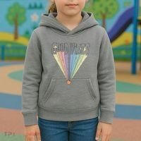 Good Vibes Retro Rainbow Kids Hoodie thumb 3