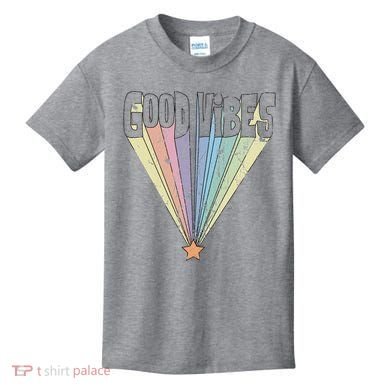 Good Vibes Retro Rainbow Kids T-Shirt