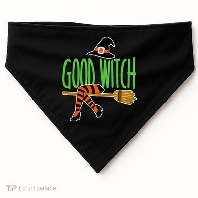 Good Witch Funny Halloween USA-Made Doggie Bandana