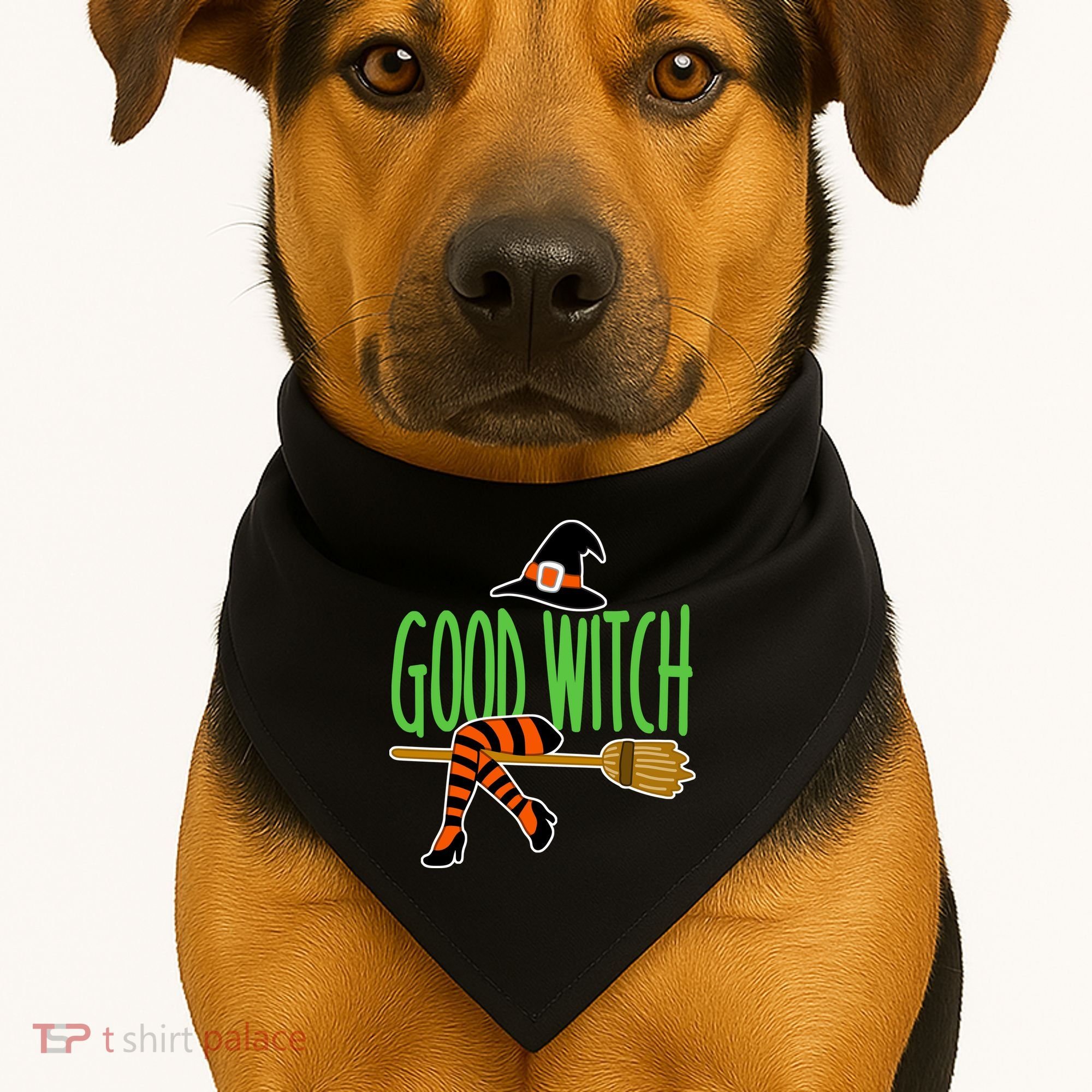 Good Witch Funny Halloween USA-Made Doggie Bandana