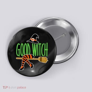Good Witch Funny Halloween Button