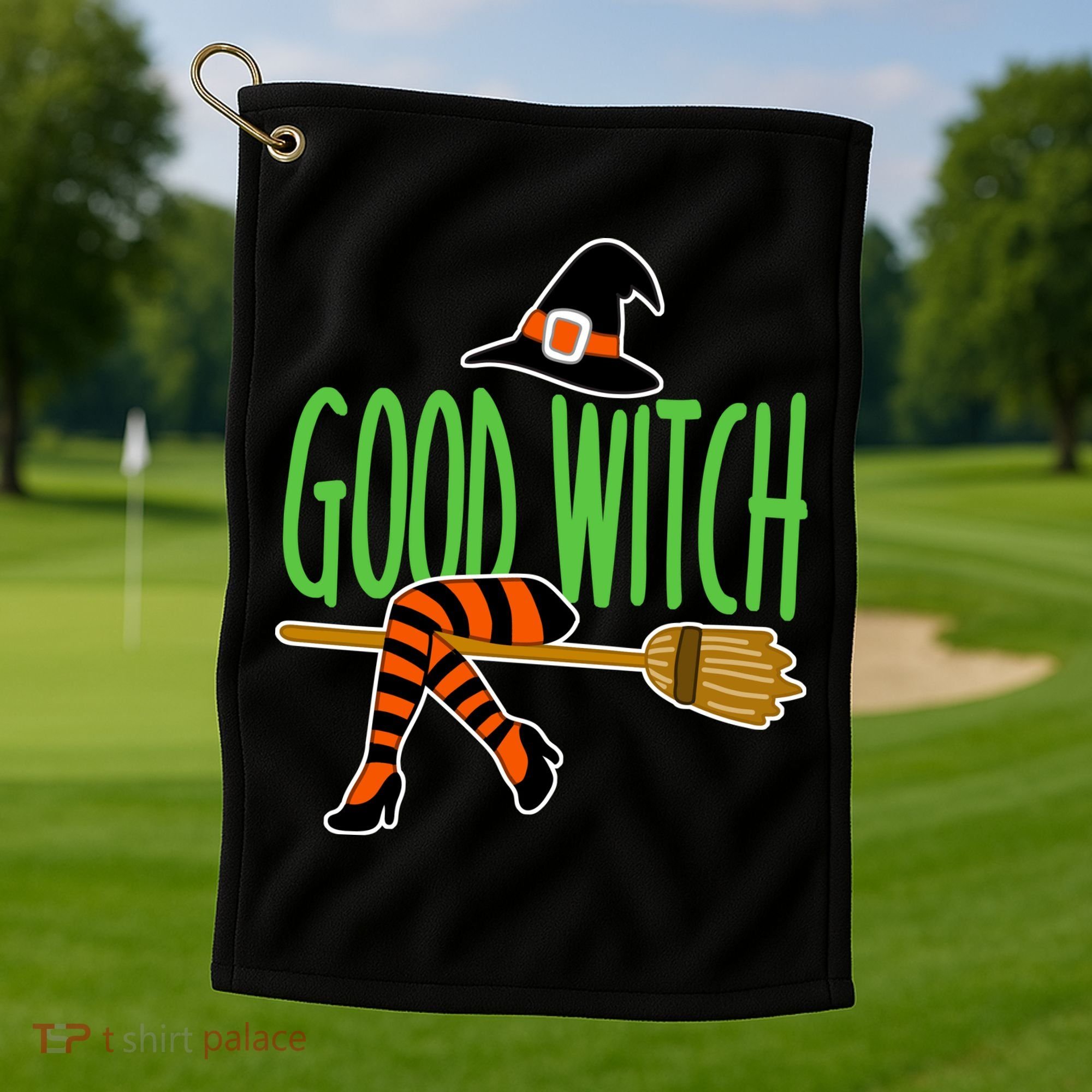 Good Witch Funny Halloween Golf Towel