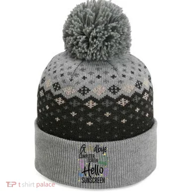Goodbye Computer Screen Hello Sunscreen The Baniff Cuffed Pom Beanie
