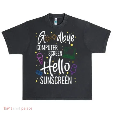 Goodbye Computer Screen Hello Sunscreen Urban Oversized Heavyweight T-Shirt
