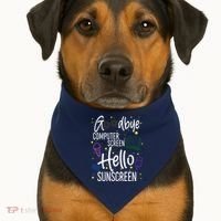 Goodbye Computer Screen Hello Sunscreen USA-Made Doggie Bandana thumb 1