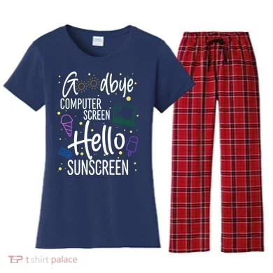 Goodbye Computer Screen Hello Sunscreen Women's Flannel Pajama Set