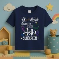 Goodbye Computer Screen Hello Sunscreen Toddler T-Shirt thumb 3