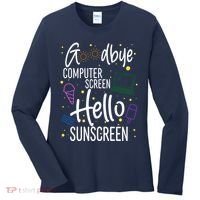 Goodbye Computer Screen Hello Sunscreen Women's Long Sleeve Shirt thumb 0