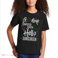 Goodbye Computer Screen Hello Sunscreen Kids T-Shirt thumb 2