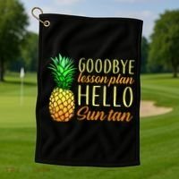Goodbye Lesson Plan Hello Sun Tan Golf Towel thumb 1