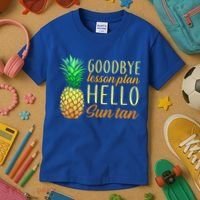 Goodbye Lesson Plan Hello Sun Tan Kids T-Shirt thumb 3
