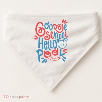 Goodbye School Hello Pool USA-Made Doggie Bandana