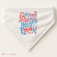 Goodbye School Hello Pool USA-Made Doggie Bandana thumb 0