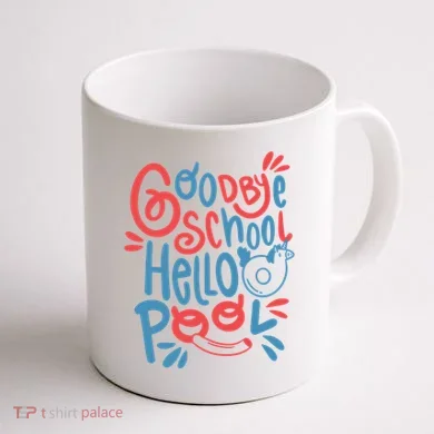 Goodbye School Hello Pool Coffee Mug back