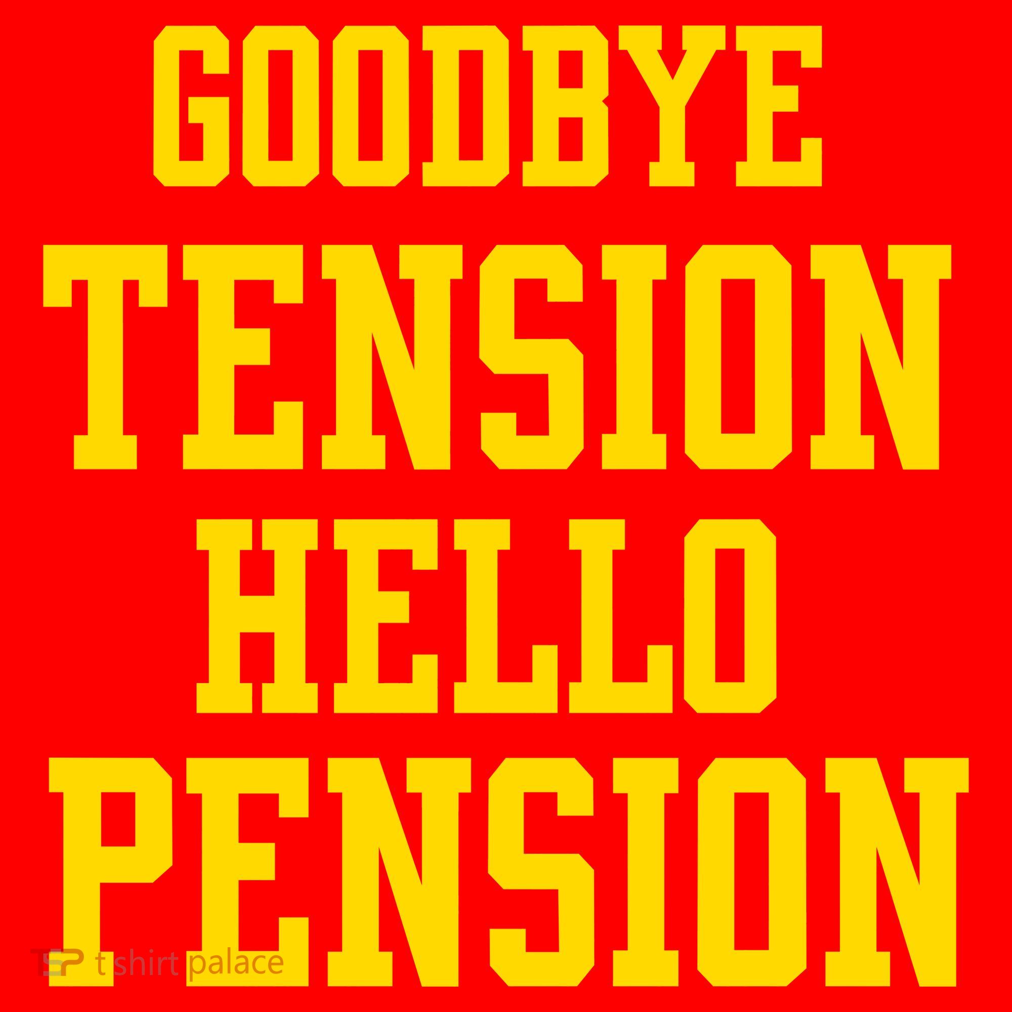 Goodbye Tension Hello Pension Santa Hat