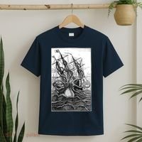 Giant Octopus Pirate Ship Vintage Kraken Sailing Squid T-Shirt thumb 2