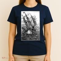 Giant Octopus Pirate Ship Vintage Kraken Sailing Squid T-Shirt thumb 4