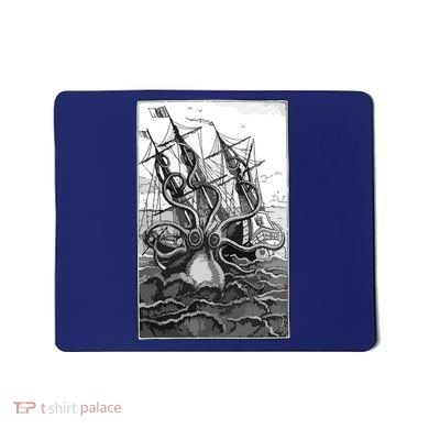 Giant Octopus Pirate Ship Vintage Kraken Sailing Squid Mousepad