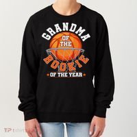 Grandma Of Rookie 1st Birthday Basketball Family Matching Women's Sweatshirt thumb 0