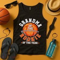Grandma Of Rookie 1st Birthday Basketball Family Matching Tank Top thumb 4