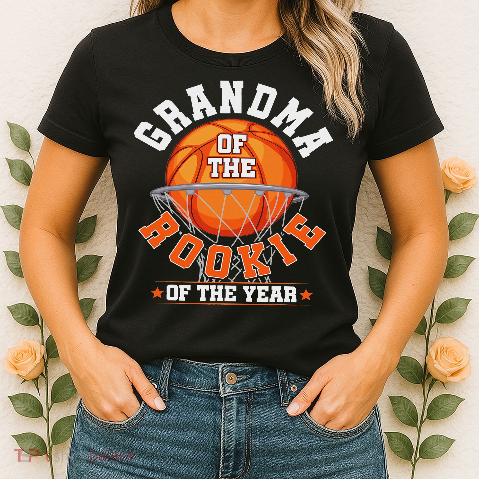 Grandma Of Rookie 1st Birthday Basketball Family Matching Women's T-Shirt
