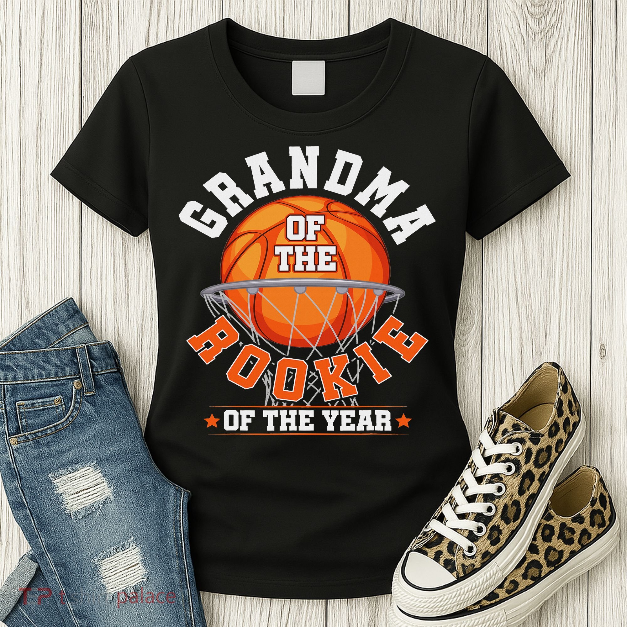 Grandma Of Rookie 1st Birthday Basketball Family Matching Women's T-Shirt
