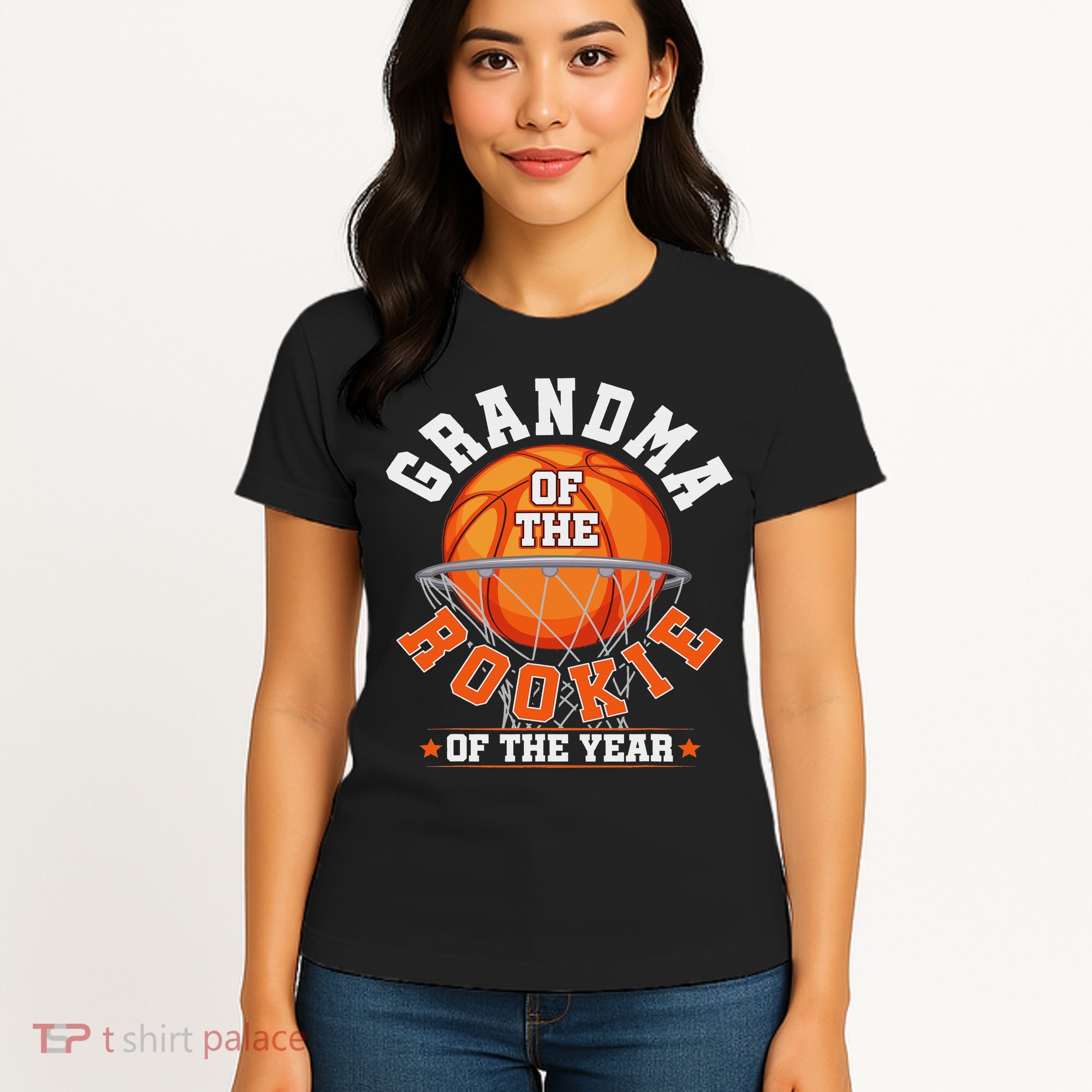 Grandma Of Rookie 1st Birthday Basketball Family Matching Women's T-Shirt