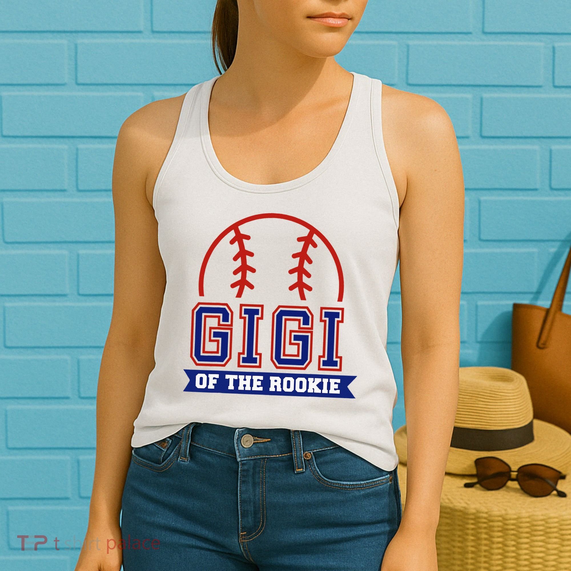 Gigi Of Rookie 1st Birthday Baseball Theme Matching Party Women's Tank Top