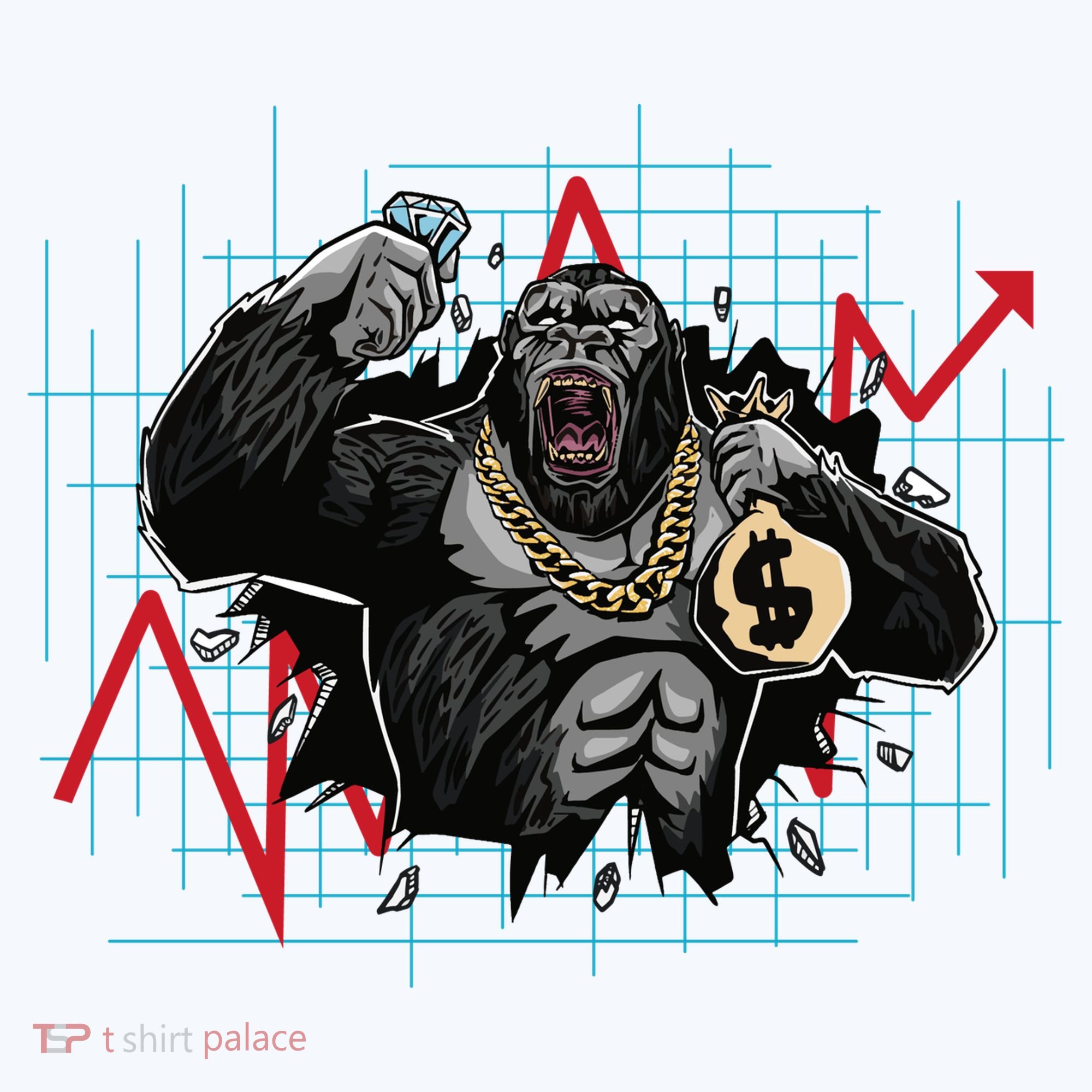 Gorilla Crashing Stock Market Button