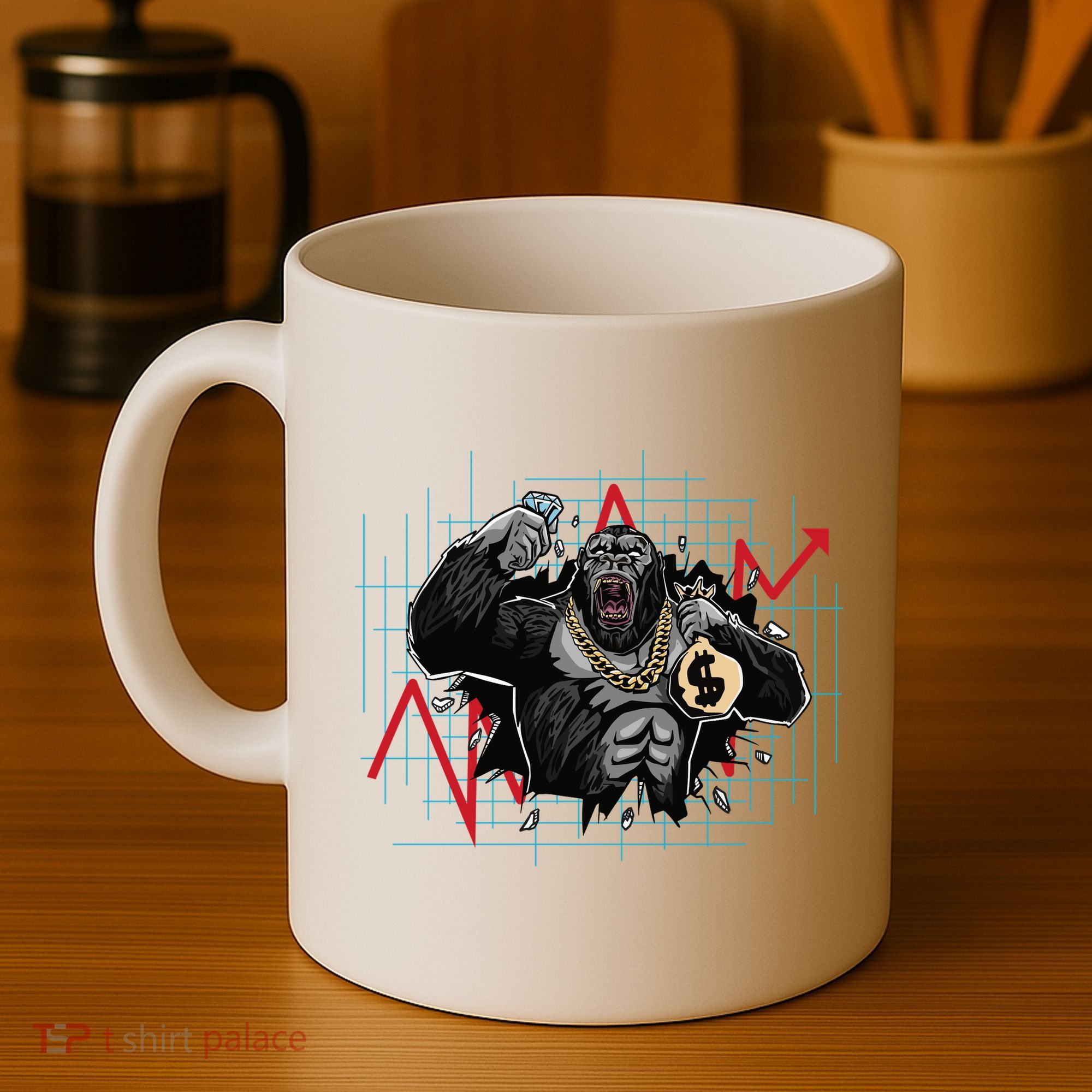 Gorilla Crashing Stock Market Coffee Mug