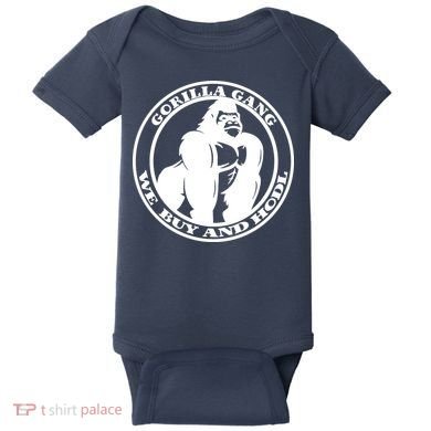 Gorilla Gang We Buy And HODL Meme Stonk Baby Bodysuit
