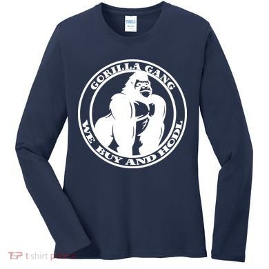 Gorilla Gang We Buy And HODL Meme Stonk Women's Long Sleeve Shirt