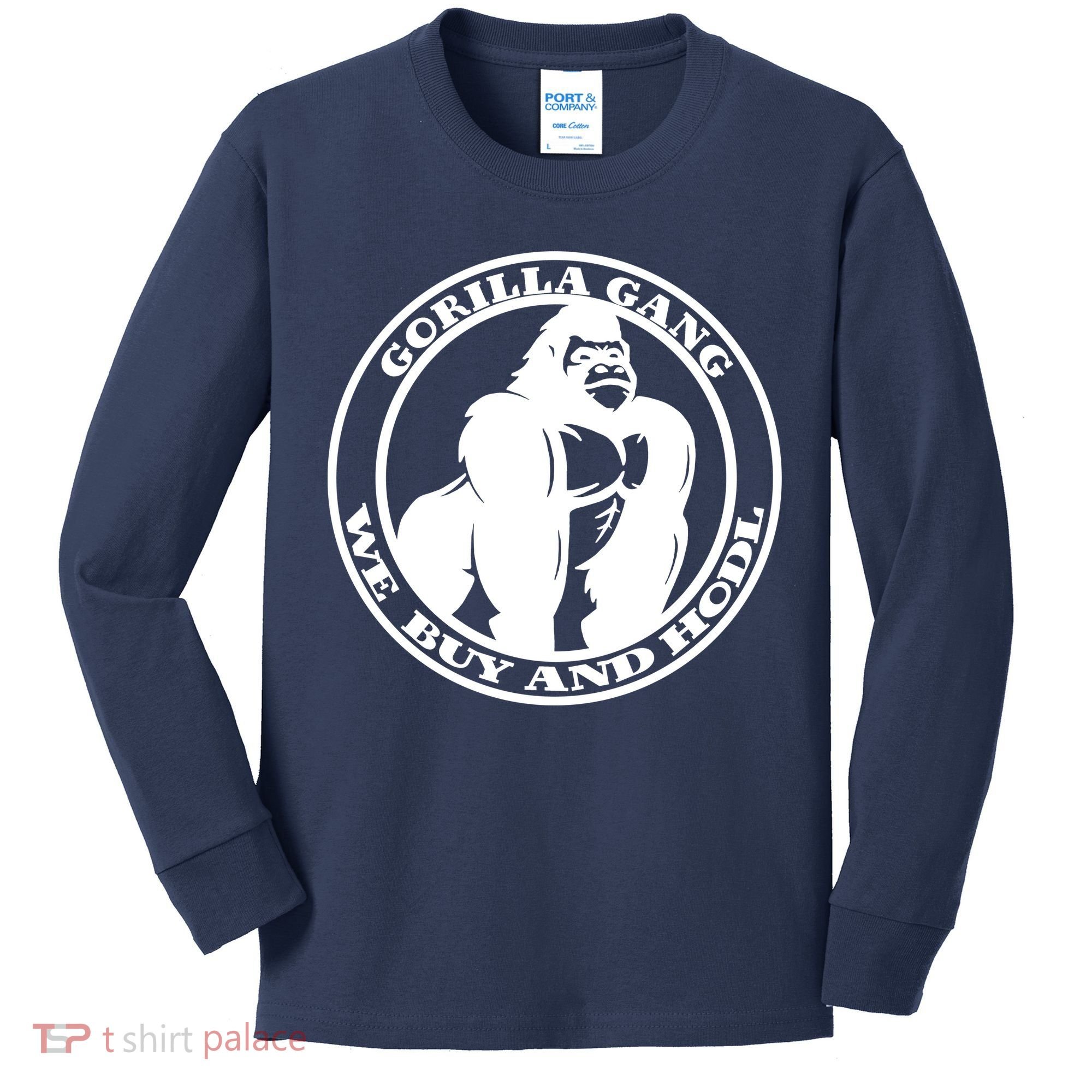 Gorilla Gang We Buy And HODL Meme Stonk Kids Long Sleeve Shirt