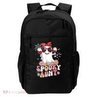 Groovy One Spooky Aunt Retro Ghost Witch Mom Halloween Gift Backpack thumb 0